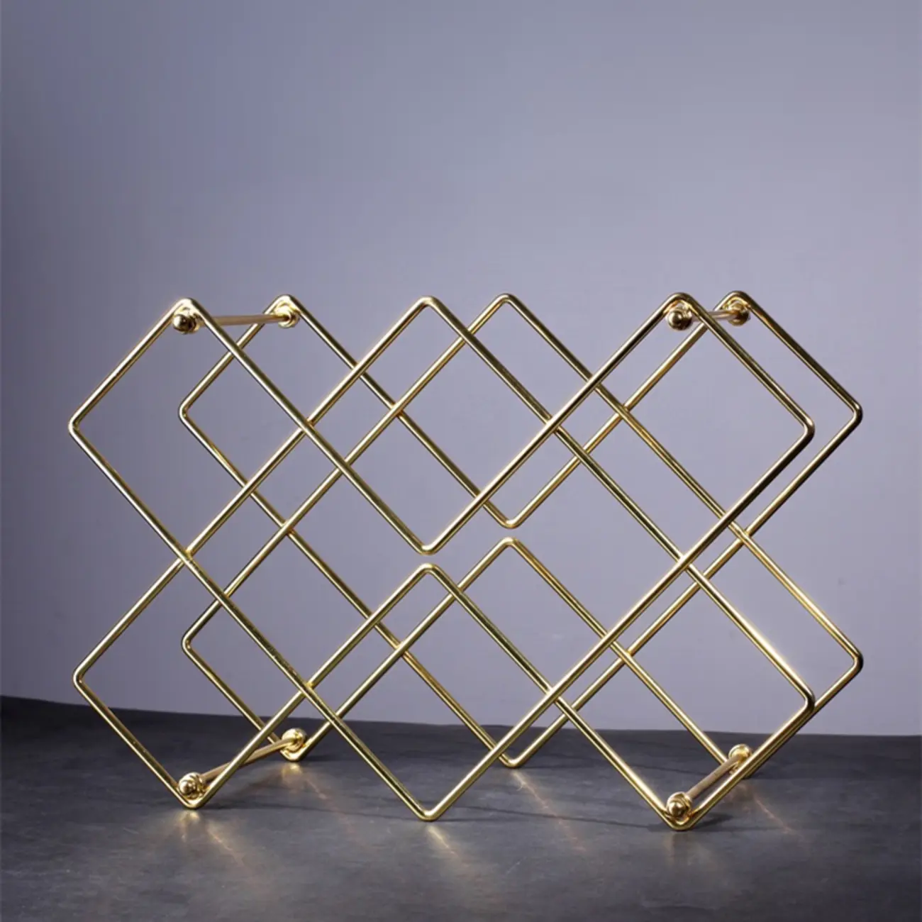 Modern Wine Rack Golden Honeycomb Countertop Bottle Holder