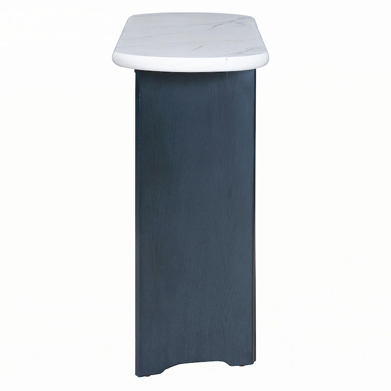 Narrow Console Table, Entryway Table,Navy+White