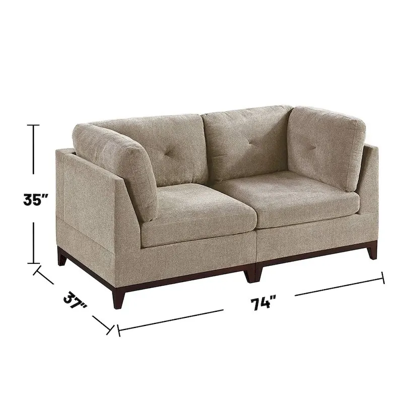 6 Piece Chenille Modular Sofa Set