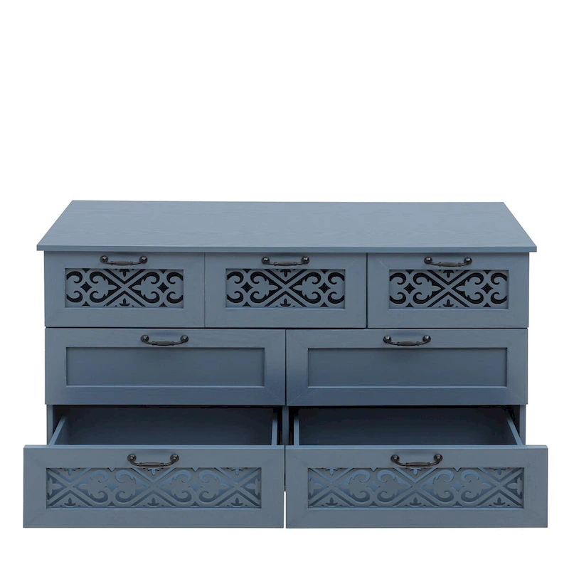 7 Drawer Cabinet,With Black Metal Handle