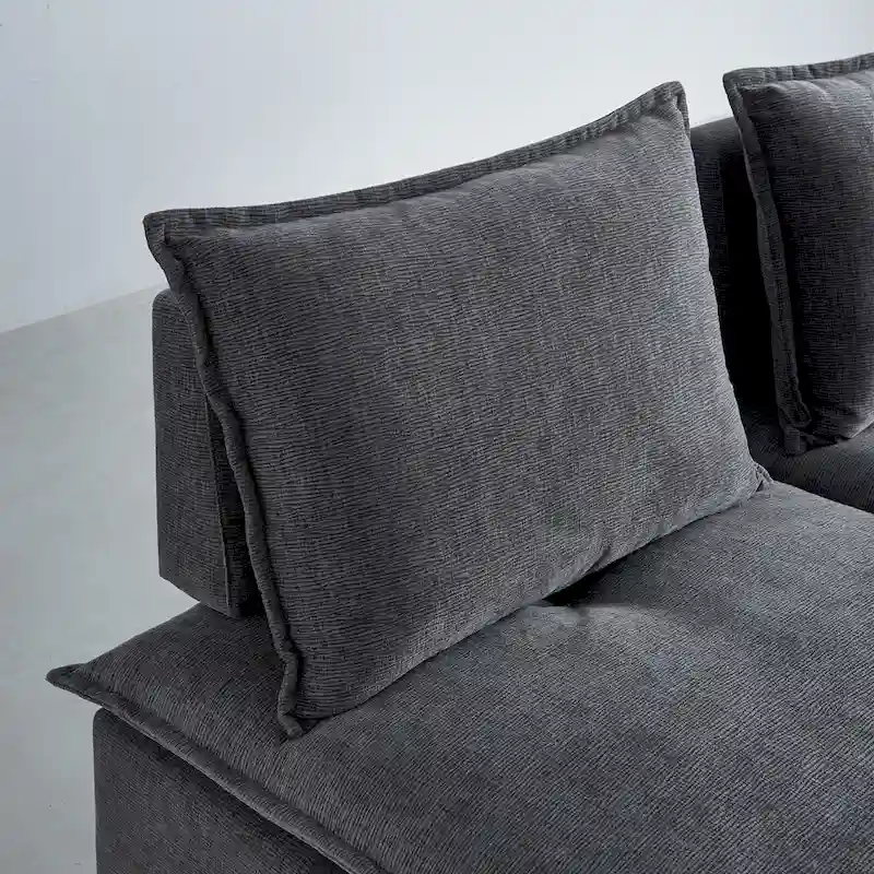 Chenille Upholstered Armless Modular Sectional Sofa, Free Combination