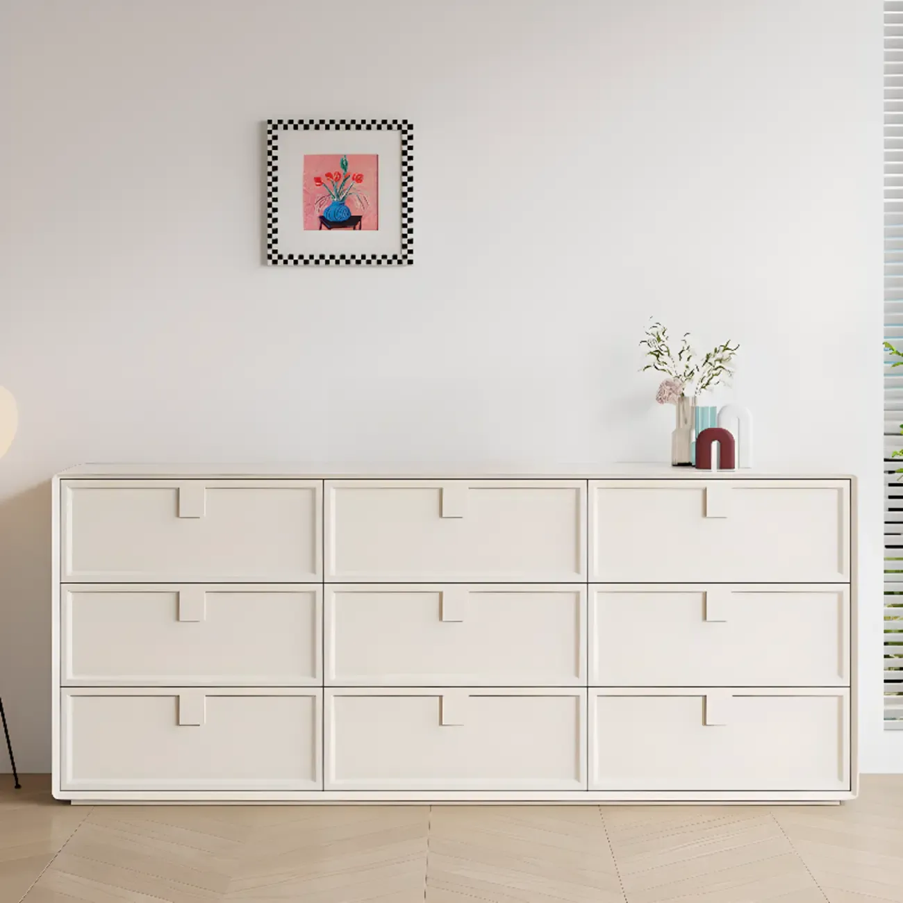 Modern White Bedroom Accent Cabinet with Multi-Size Options