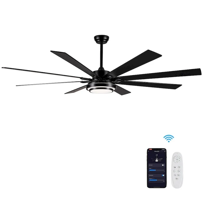 72 in.W Integrated LED Smart Ceiling Fan with Remote Control