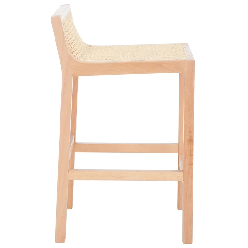 Natural Cane Low Back Counter Stool