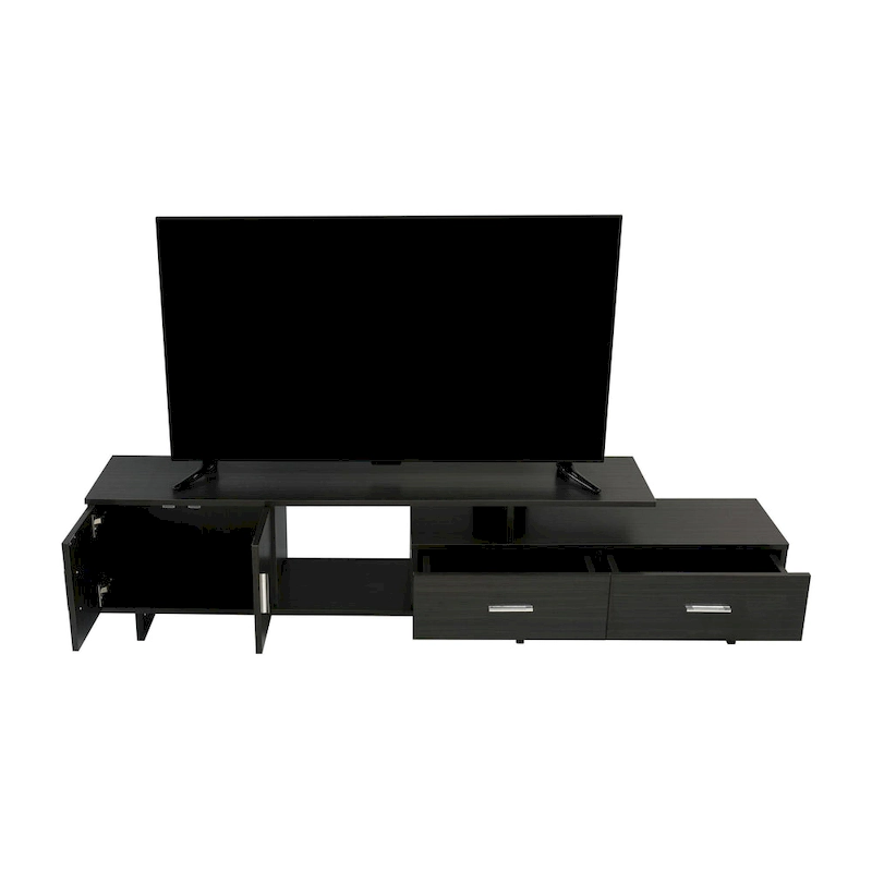 Avery 55-inch 2-Drawer 4-Shelf TV Stand in Steel