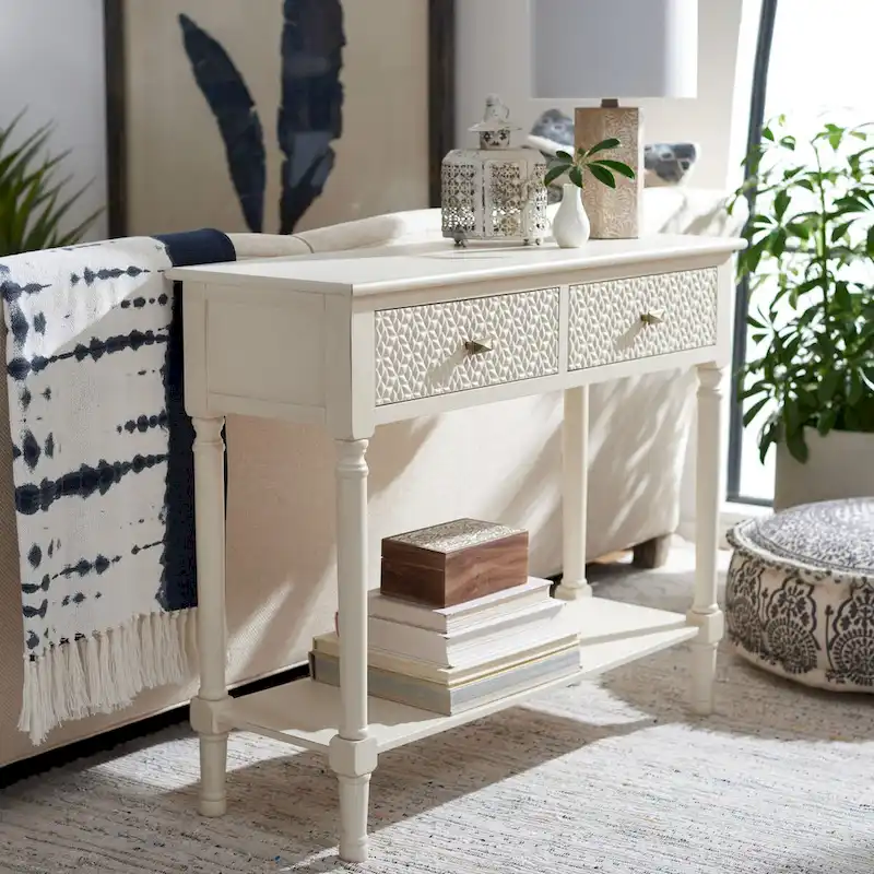 SAFAVIEH Salina 2-Drawer Console Table - 35.5 W x 13 L x 29.5 H - 36Wx13Dx30H