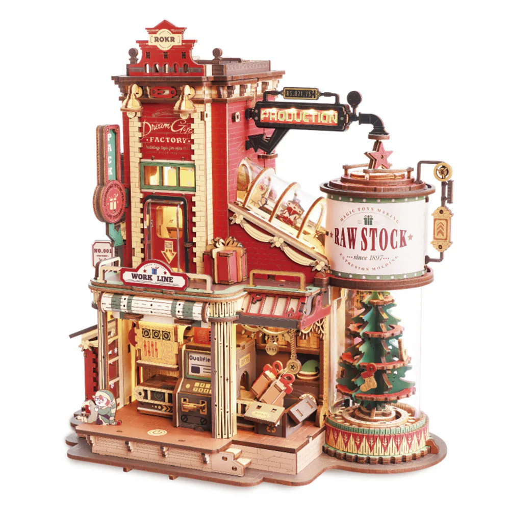 Robotime ROKR Christmas Dream Gift Factory Wooden Music Box EAB01