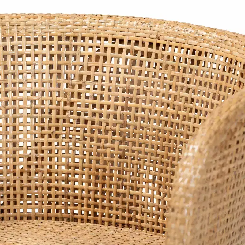 bali & pari Papua Dining Chair: Acacia Frame, Woven Rattan, Bohemian Design, Assembly Required