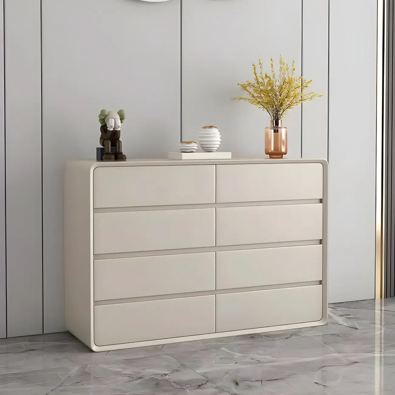 Classic Wooden Dressers in Beige with Soft Close Drawers