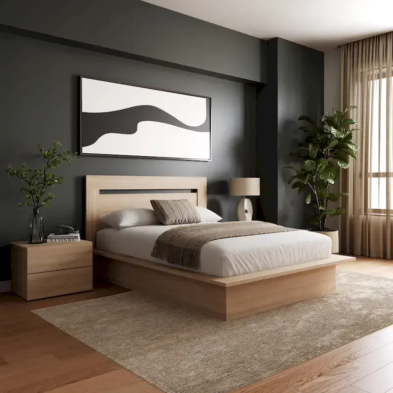 Malibu 4-Piece Bedroom Set with Bed, Headboard, and 2 Nightstands