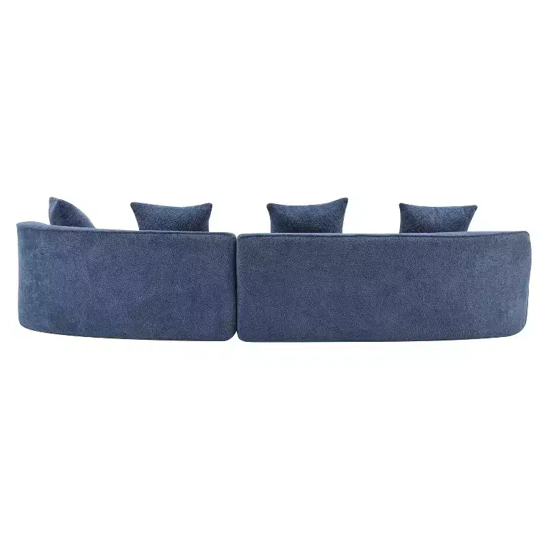 Christopher Knight Home Hailey 126 Modern Boucle Upholstered 5 Seater Curved Sectional Sofa with Pillows
