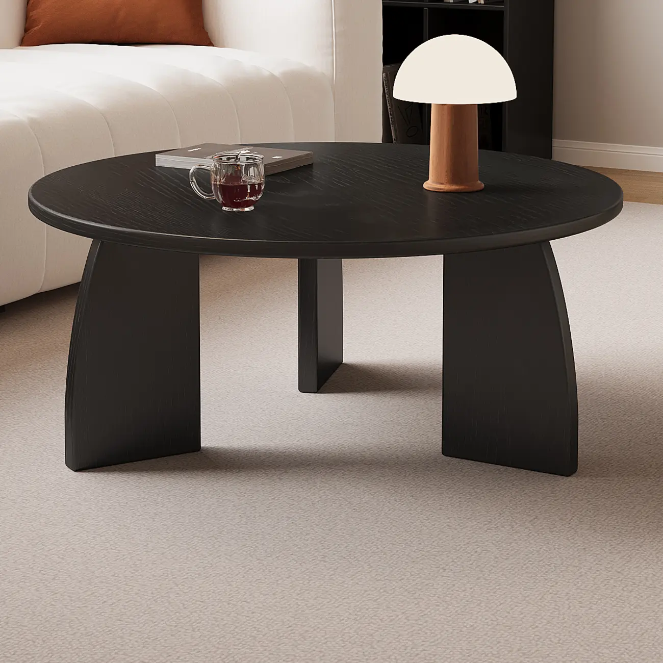 Modern Wooden Round Coffee Table