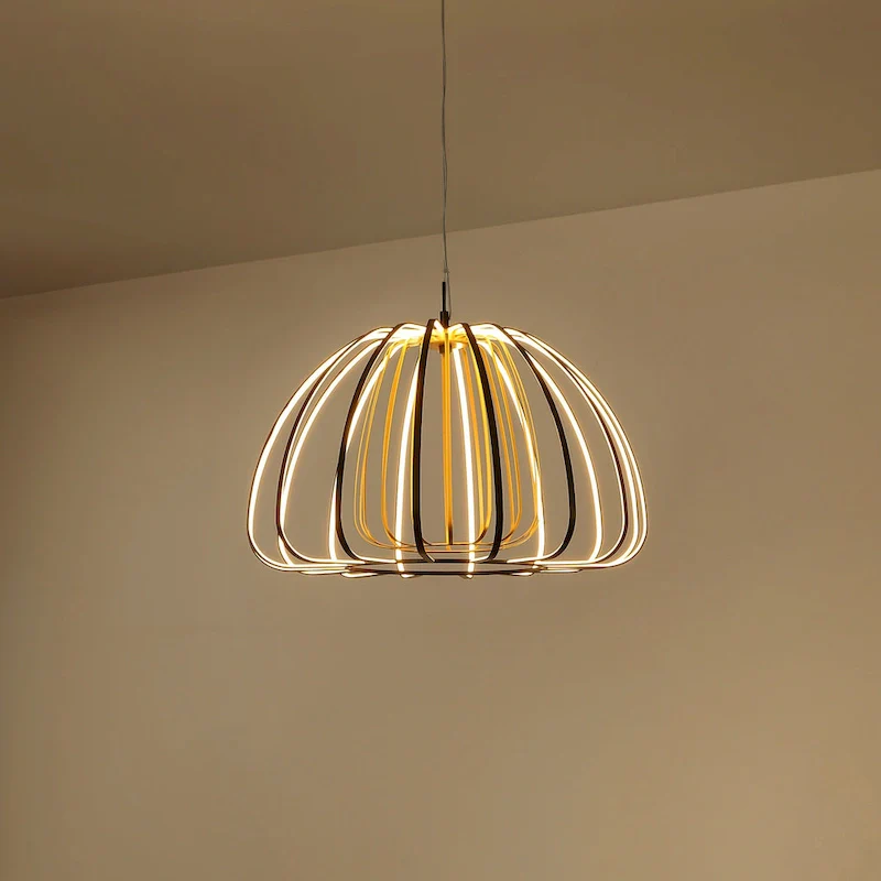Adjustable Dimmable Cage Integrated LED Pendant, By JONATHAN Y
