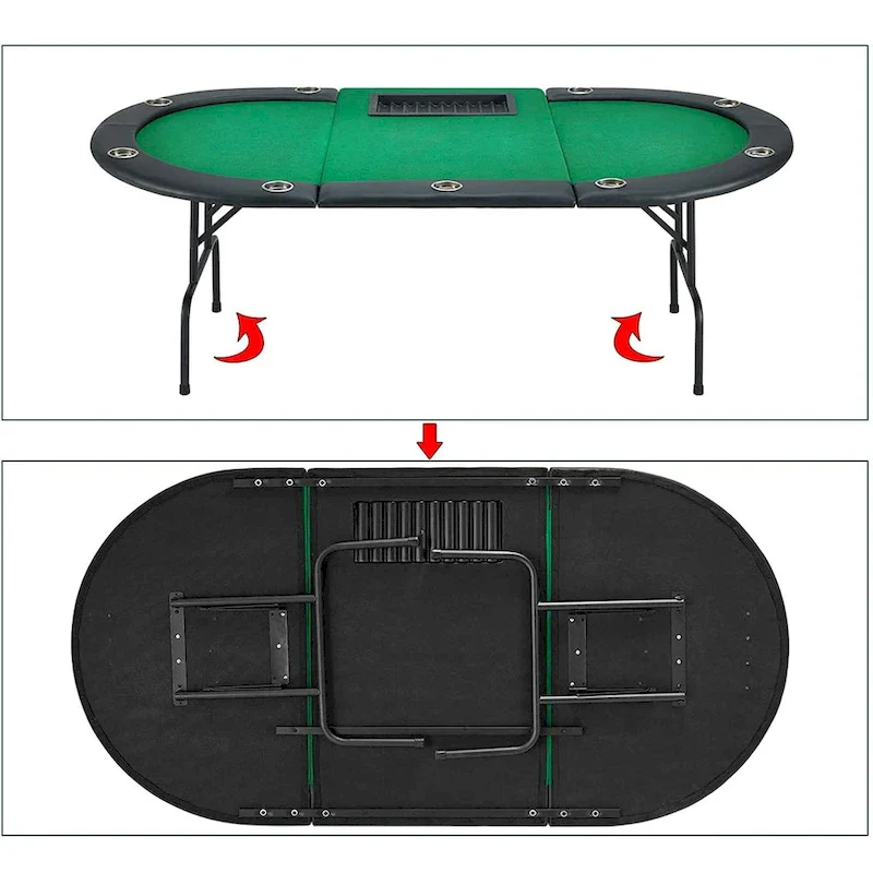 AVAWING 9 Players Game Poker Table Casino Leisure
