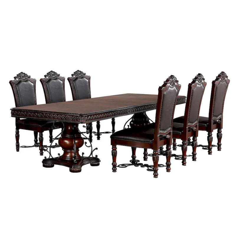 Baburam Traditional Cherry 7-piece Expandable Dining Set by Furniture of America