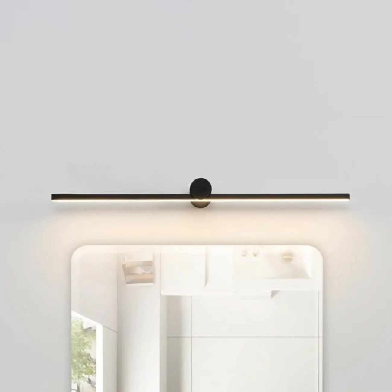 Linear Black Dimmable LED Vanity Light for Bathroom