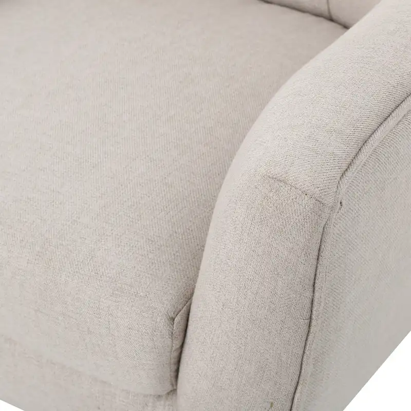 Modern 32.5 High Back Upholstered Button Tufted Wingback Chair with Rubber Wood Legs