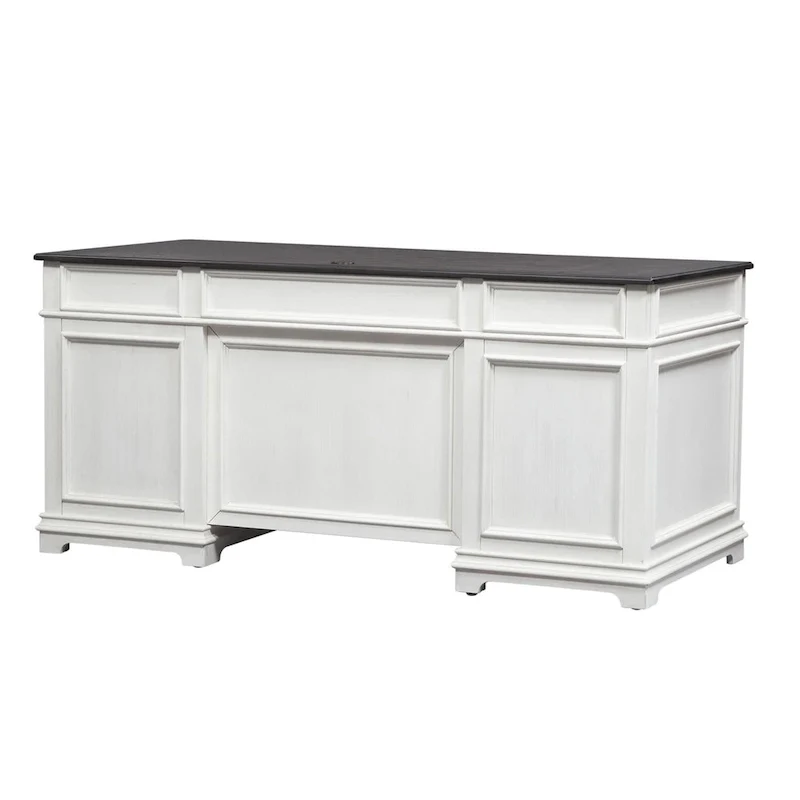 Allyson Park Wirebrushed White Charcoal Desk