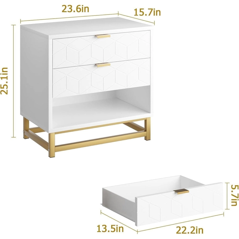 3 Drawer Dresser, with Metal Legs