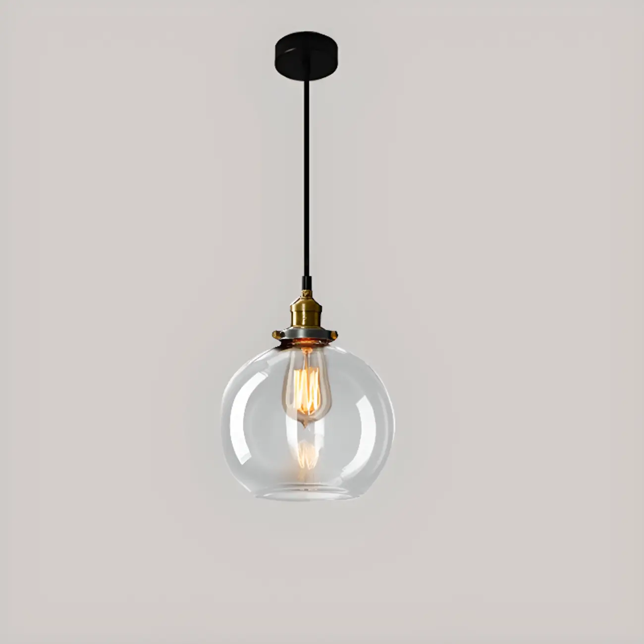 Modern Geometric Glass Gold Pendant Light Fixture for Bedroom
