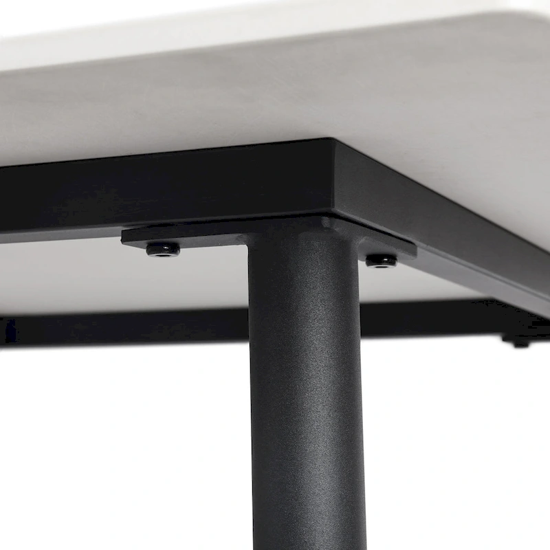 Modern Slate Kitchen Dining Table with Sintered Stone Top Metal Legs (Table Only) - 31.5x31.5x30 inch