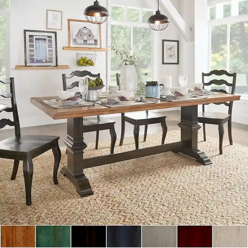 Eleanor Two-tone Solid Wood Top Dining Table