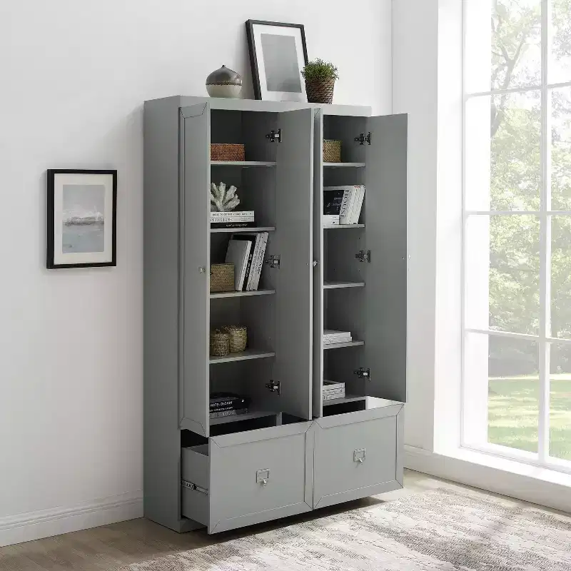 2pc Harper Entryway Set with 2 Pantry Closets Gray - Crosley