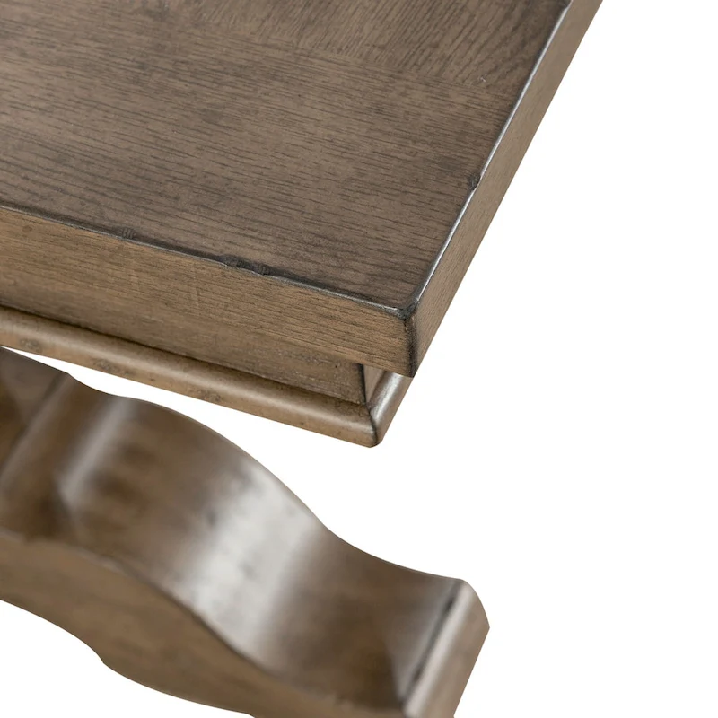 Americana Farmhouse Dusty Taupe Trestle Table Set with Dining Chairs Various Options