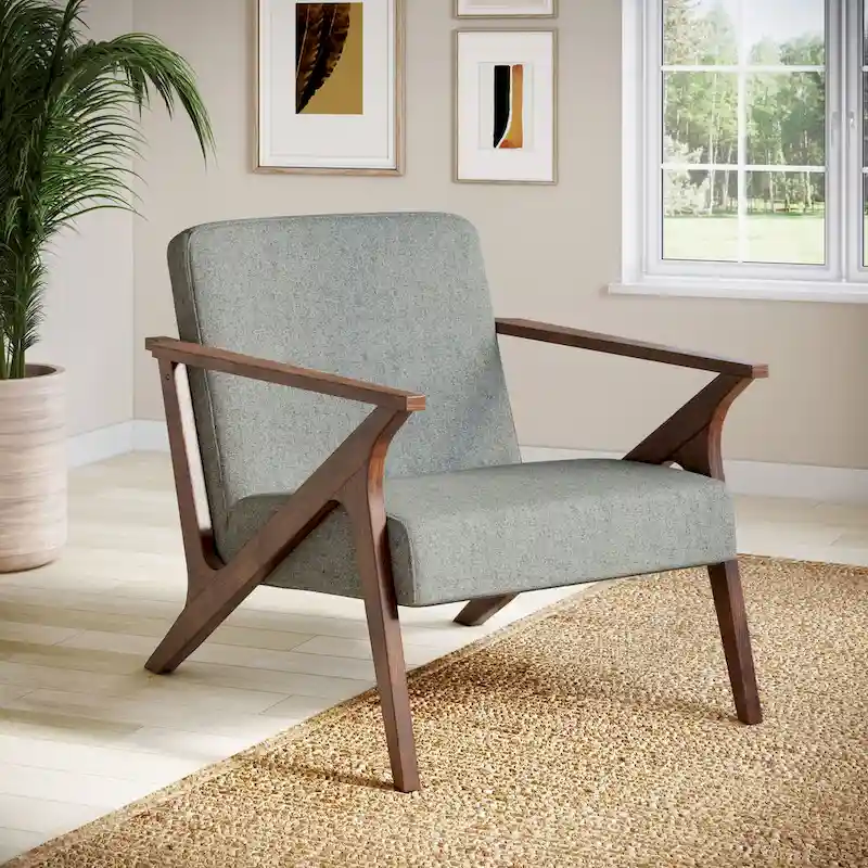 Grove MCM Wood Frame Upholstered Accent Chair
