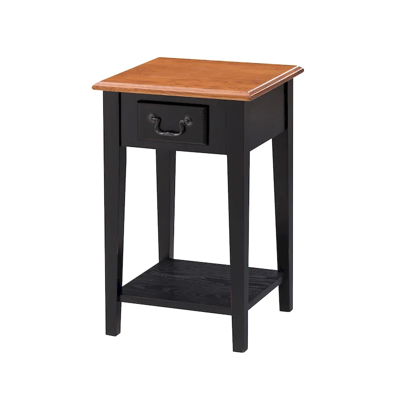 Leick Home One Drawer Square Side Table with Shelf