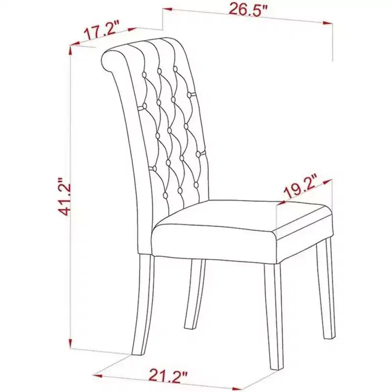HomeStock 7 Piece Kitchen Table Set Linen White Parson Chairs