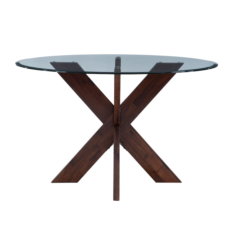Allard X-base Round Glass Dining Table (Table Only)