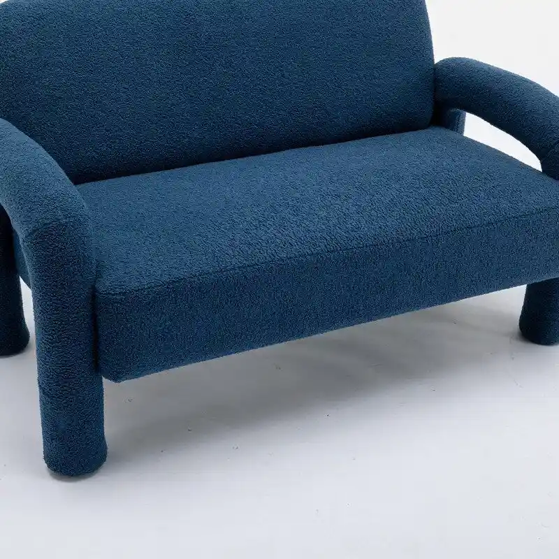 SEYNAR Mid-Century Modern Boucle 51 Solid Wood Curved Sofa