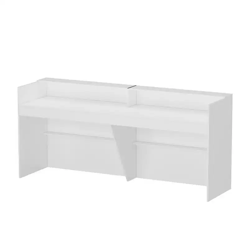 Famapy White Modern Reception Desk Front Counter Desk