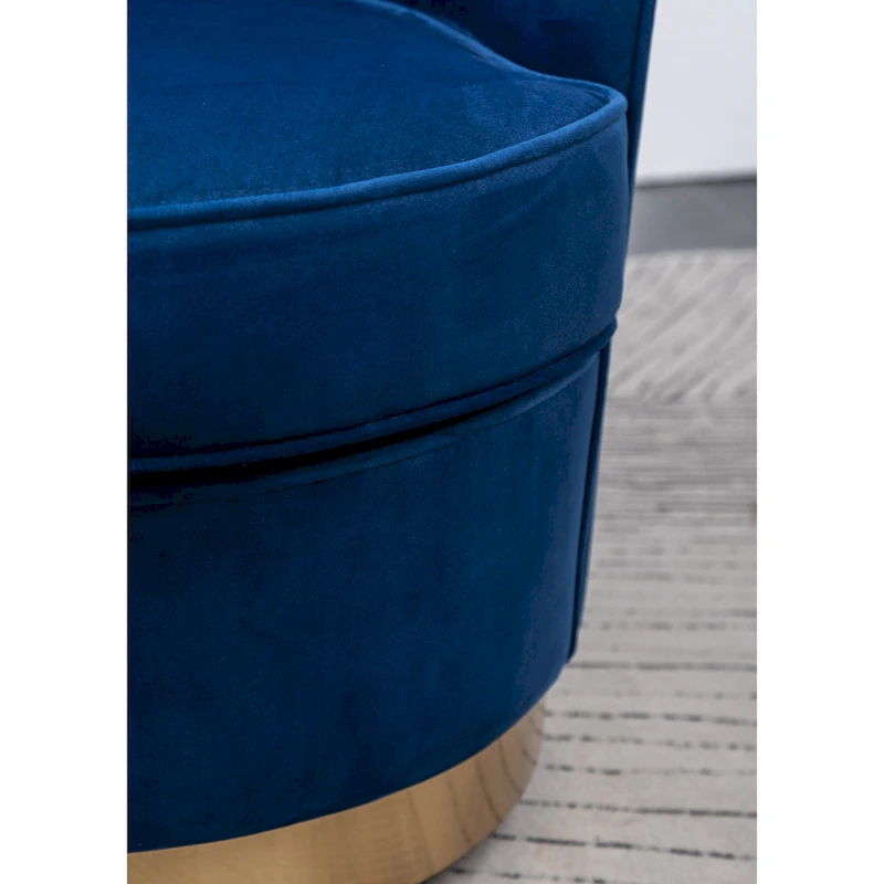 Blue 22 Upholstered Velvet Accent Chair with Swivel Base