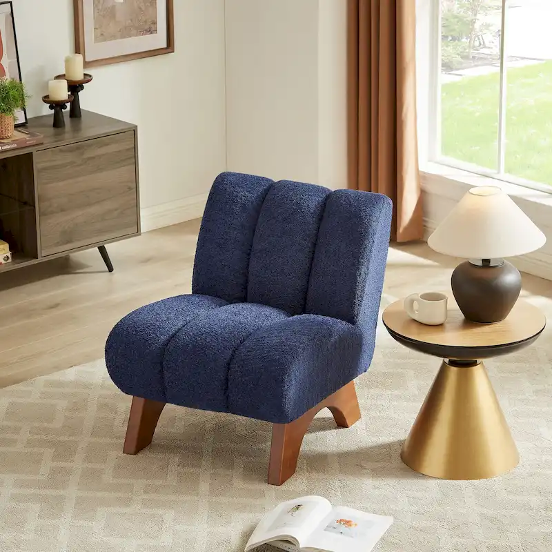 Art Leon Modern Wood and Fabric Accent Sofa Chair