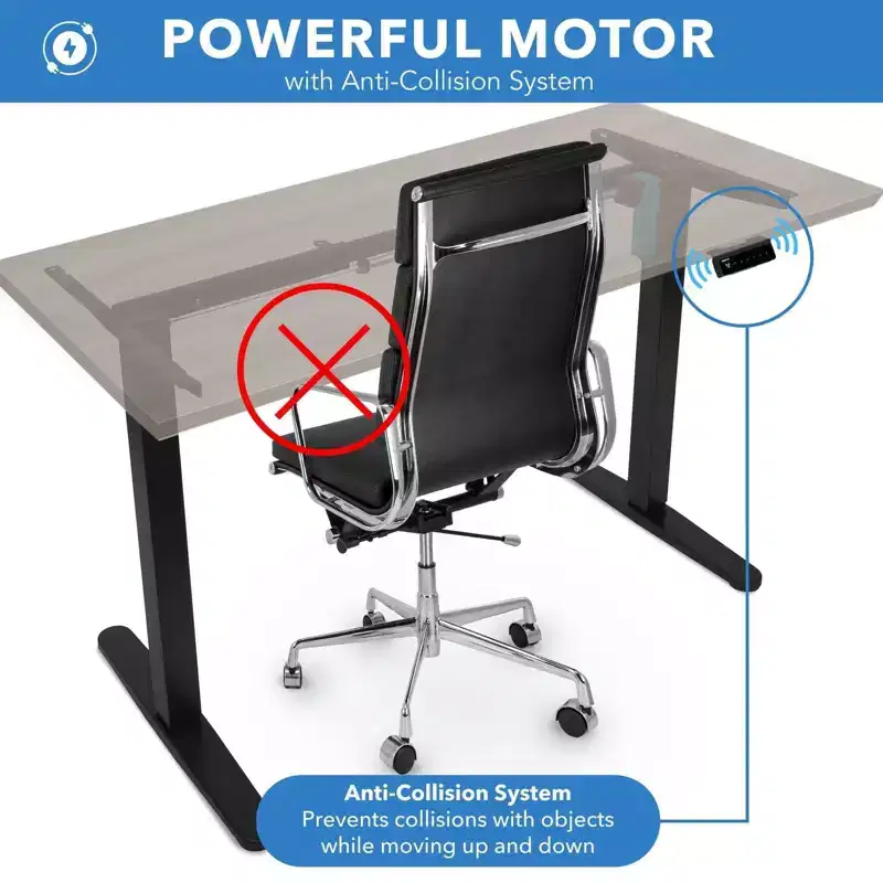 Mount-It! Electric Sit-Stand Desk with Tabletop - Black/Adrift