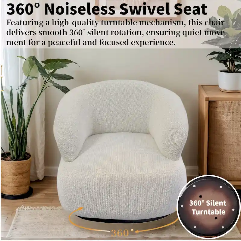 33W 360 Swivel Modern Barrel Chair Accent Chair Set of 2