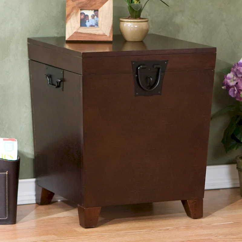 SEI Furniture Liatris Espresso Trunk Side Table