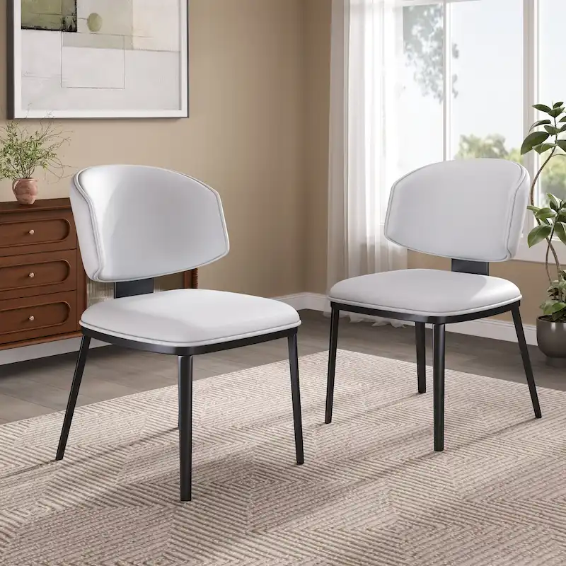 '- PU Leather Upholstered Dining Chairs