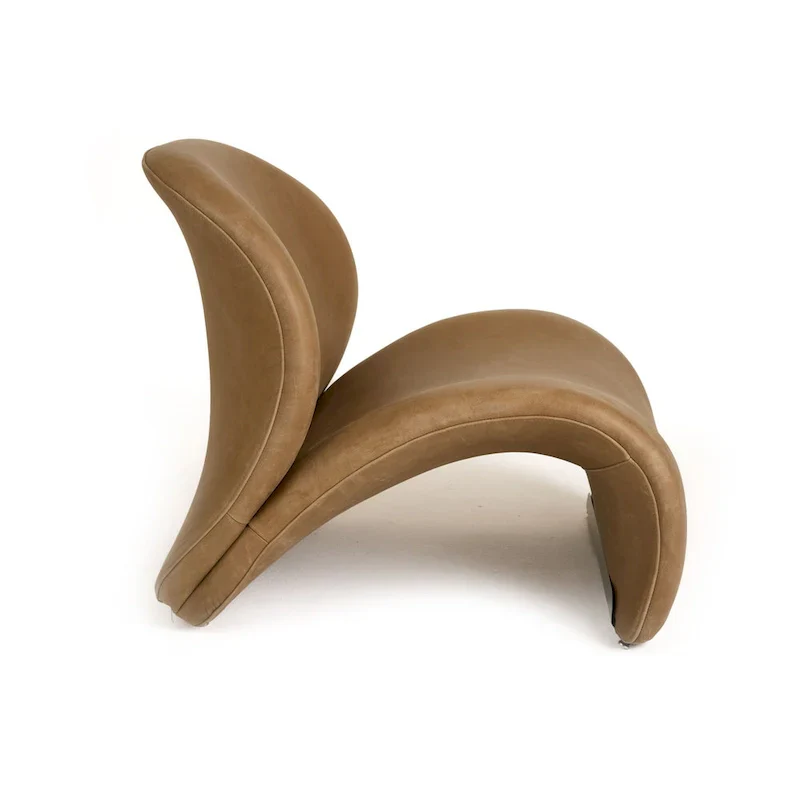 Modrest Donovan Modern Brown Leather Accent Chair