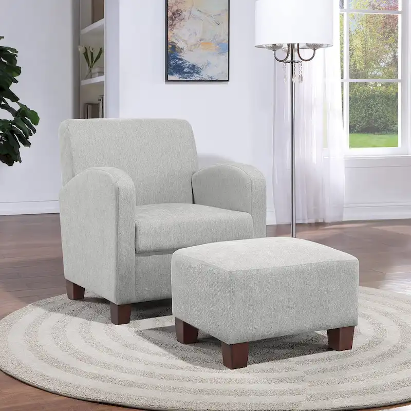 Aiden Chair & Ottoman with Espresso Legs
