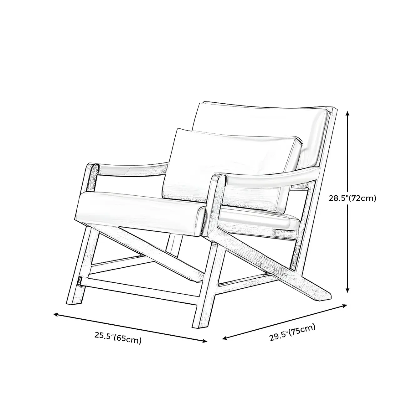 Modern Faux Leather Lounge Chair with Pillow Back