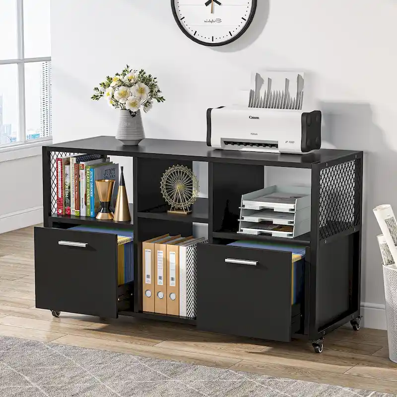 Large Lateral File Cabinets Mobile Filing Cabinet for Home Office