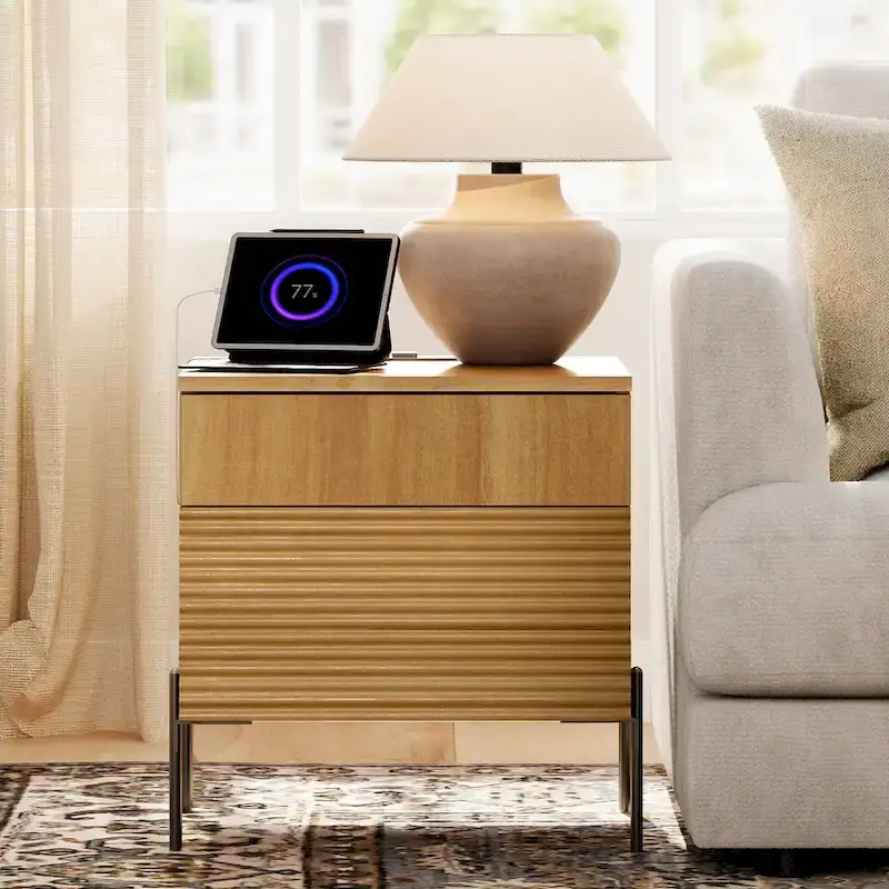 WAMPAT 3-Piece Modern Bedroom Furniture Set, Includes Sideboard Buffet Cabinet, Set of 2 Night Stands,