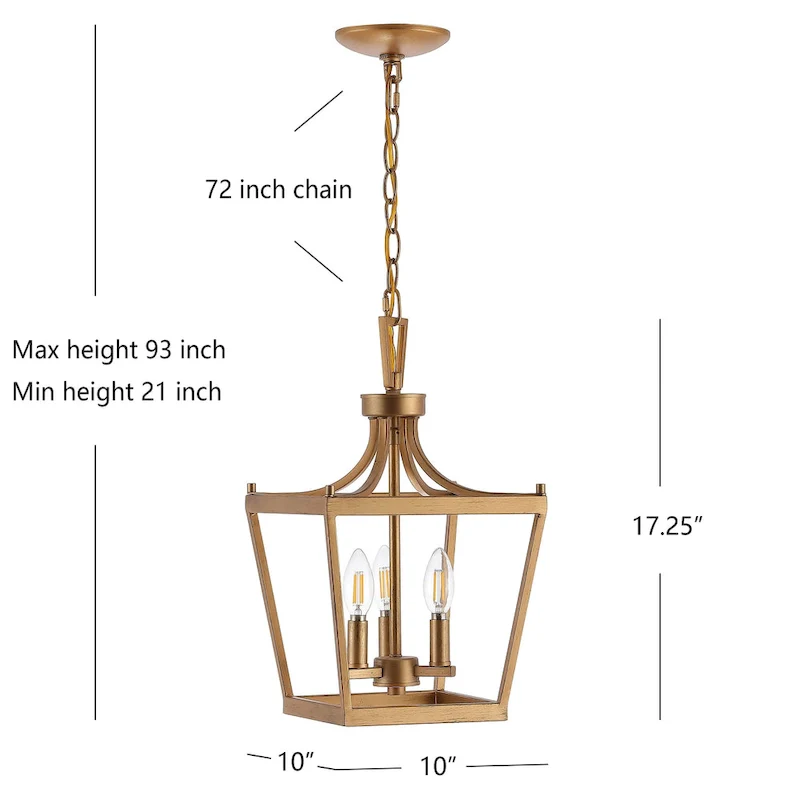 SAFAVIEH Lighting Soka 3-light Pendant - 10 x10 x21-93  - 10Wx10Dx93H