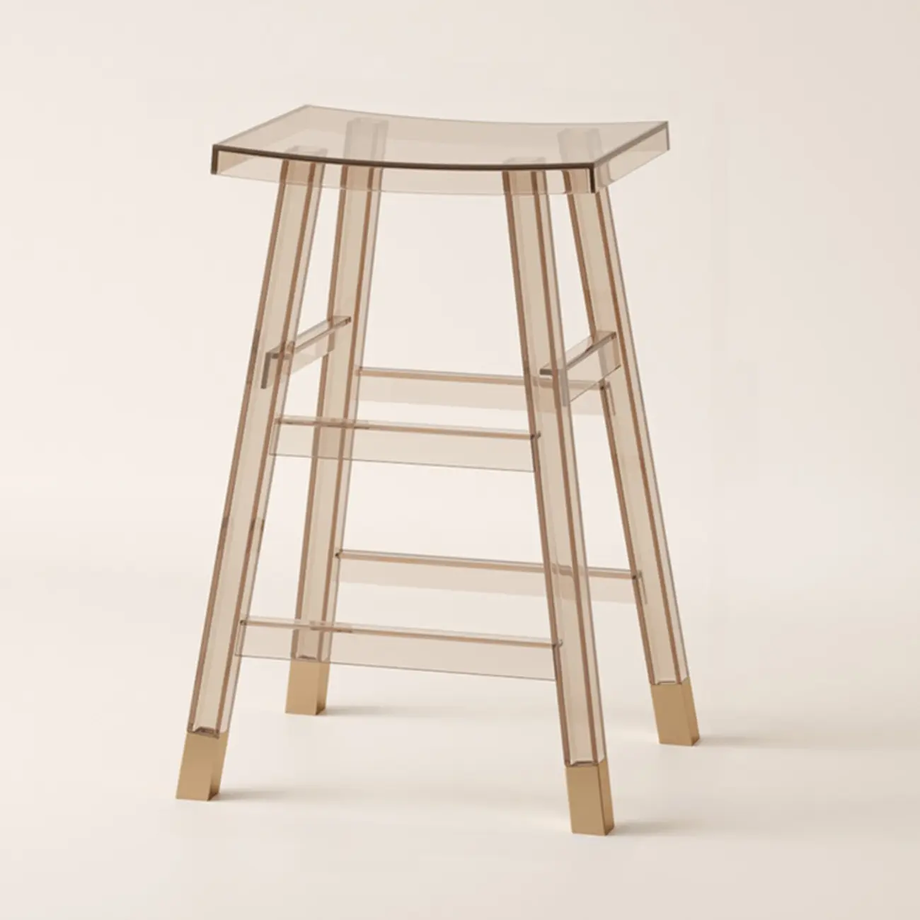 Saddle Acrylic Counter Height Backless Bar Stools