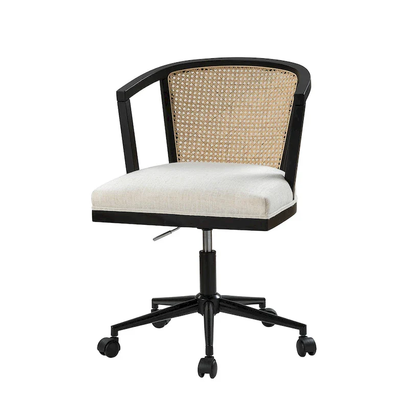 Ingrid Modern Rattan Swivel Height Adjustment Office Chair by