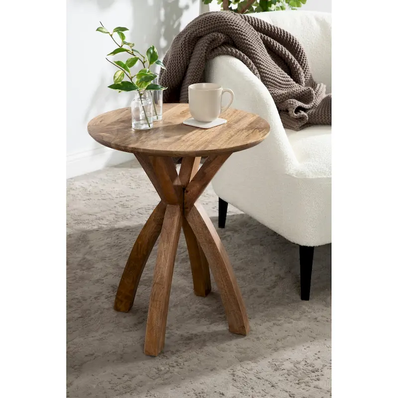 Round Wood Side Table
