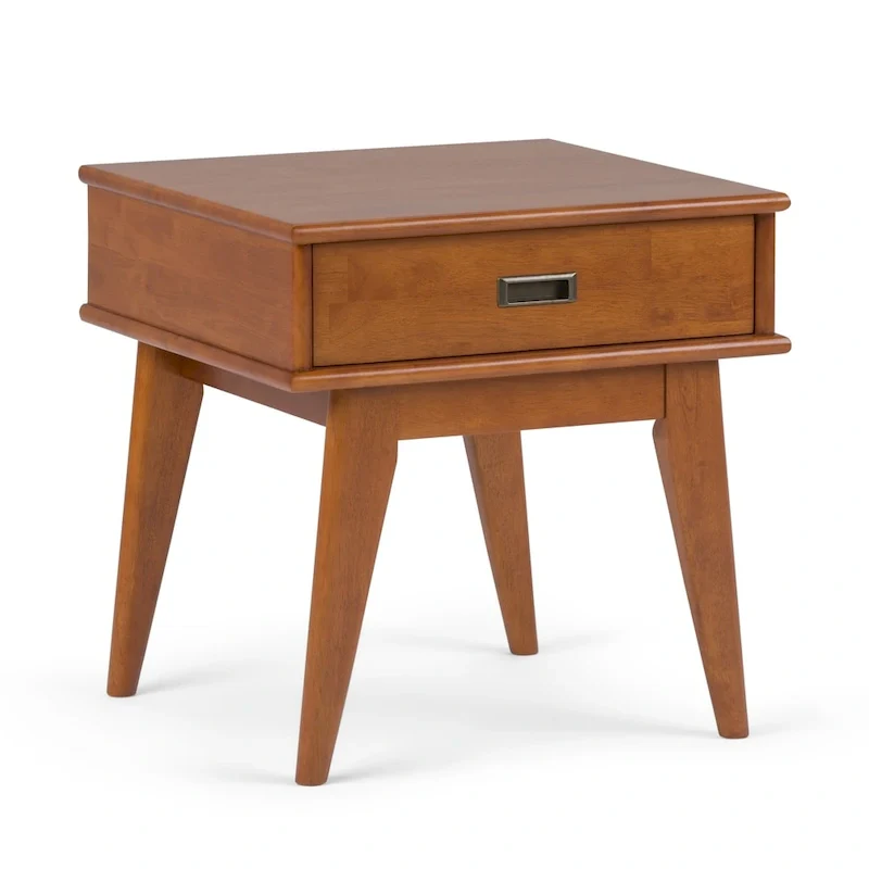 WYNDENHALL Tierney SOLID HARDWOOD 22 inch Wide Rectangle Mid Century Modern End Table - 22 W x 20 D x 22 H